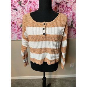 American Eagle Striped Cropped Sweater